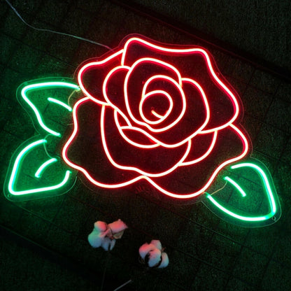 Rose In Bloom Captivate With The Elegance Of Floral Neon | Shineneon