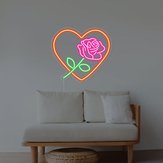 Rose Love Flower Neon Sign