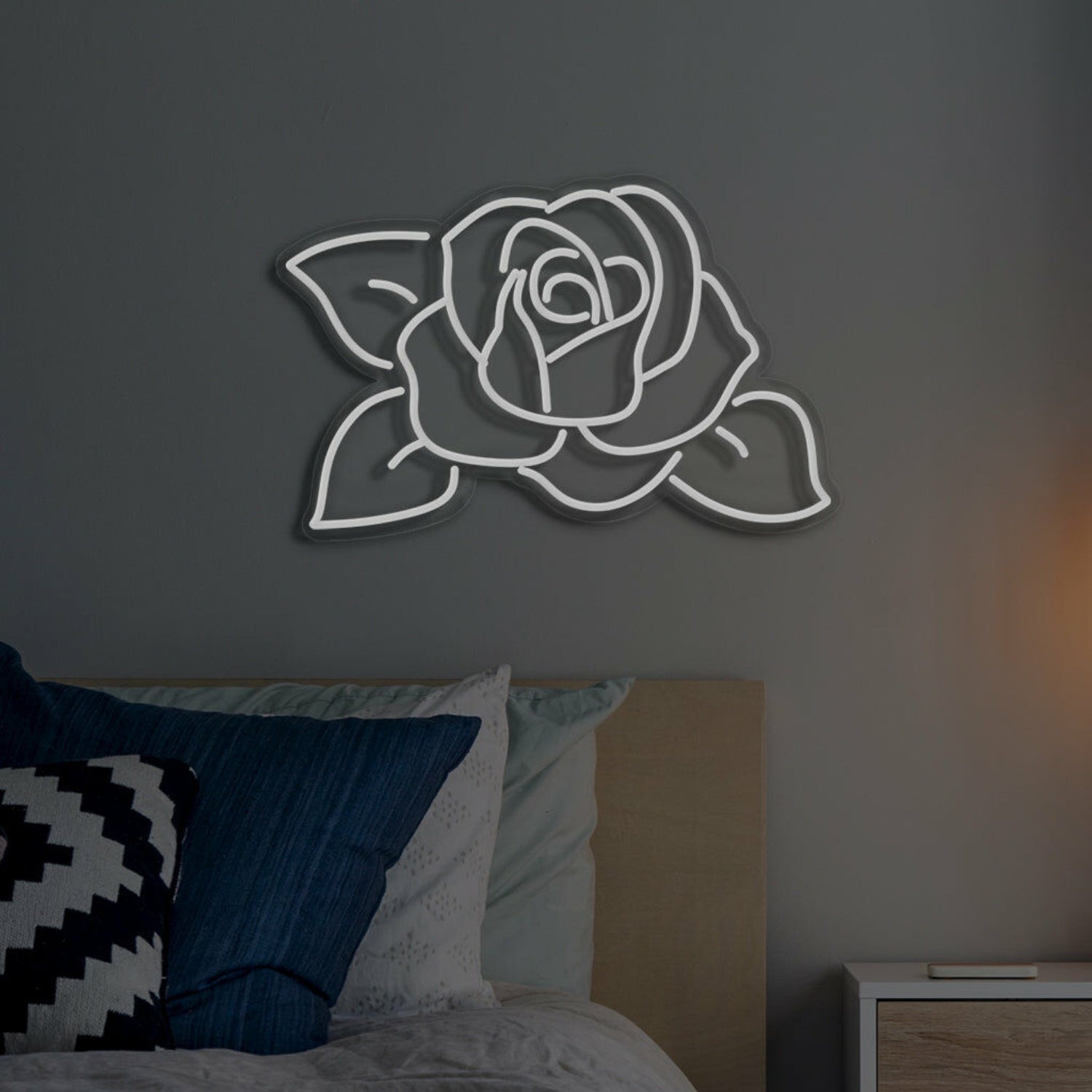 Rose Neon Romantic Bloom In Lustrous Light | Shineneon