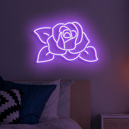 Rose Neon Romantic Bloom In Lustrous Light | Shineneon