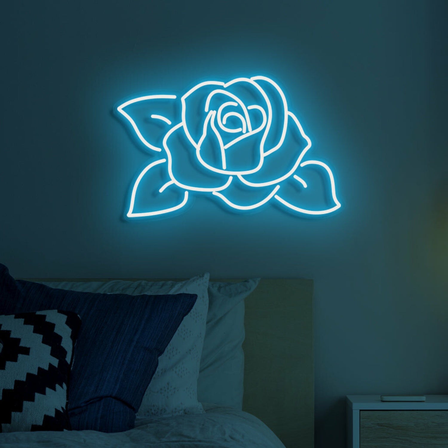 Rose Neon Romantic Bloom In Lustrous Light | Shineneon