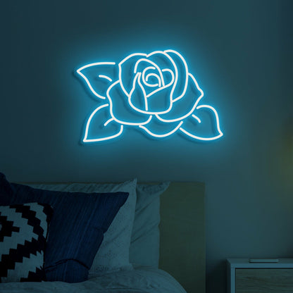 Rose Neon Romantic Bloom In Lustrous Light | Shineneon