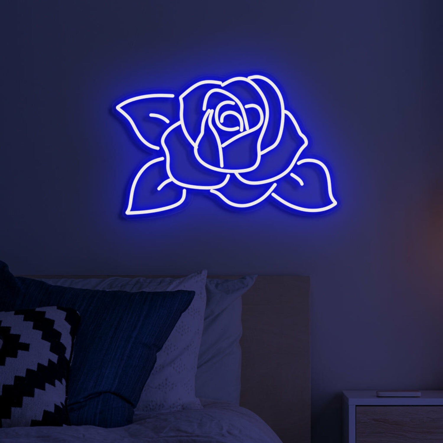 Rose Neon Romantic Bloom In Lustrous Light | Shineneon