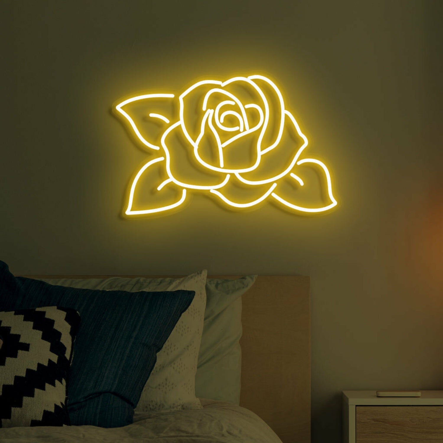 Rose Neon Romantic Bloom In Lustrous Light | Shineneon