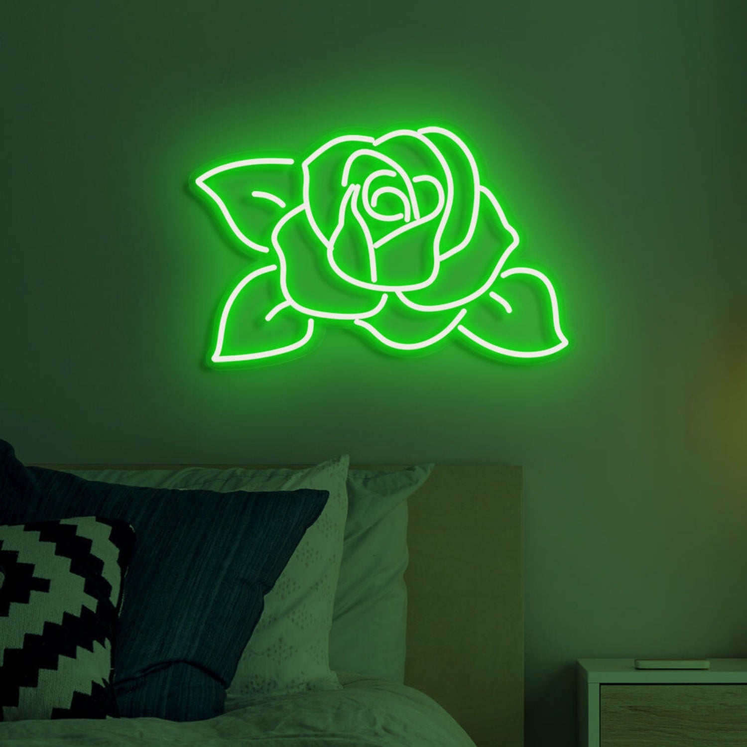 Rose Neon Romantic Bloom In Lustrous Light | Shineneon