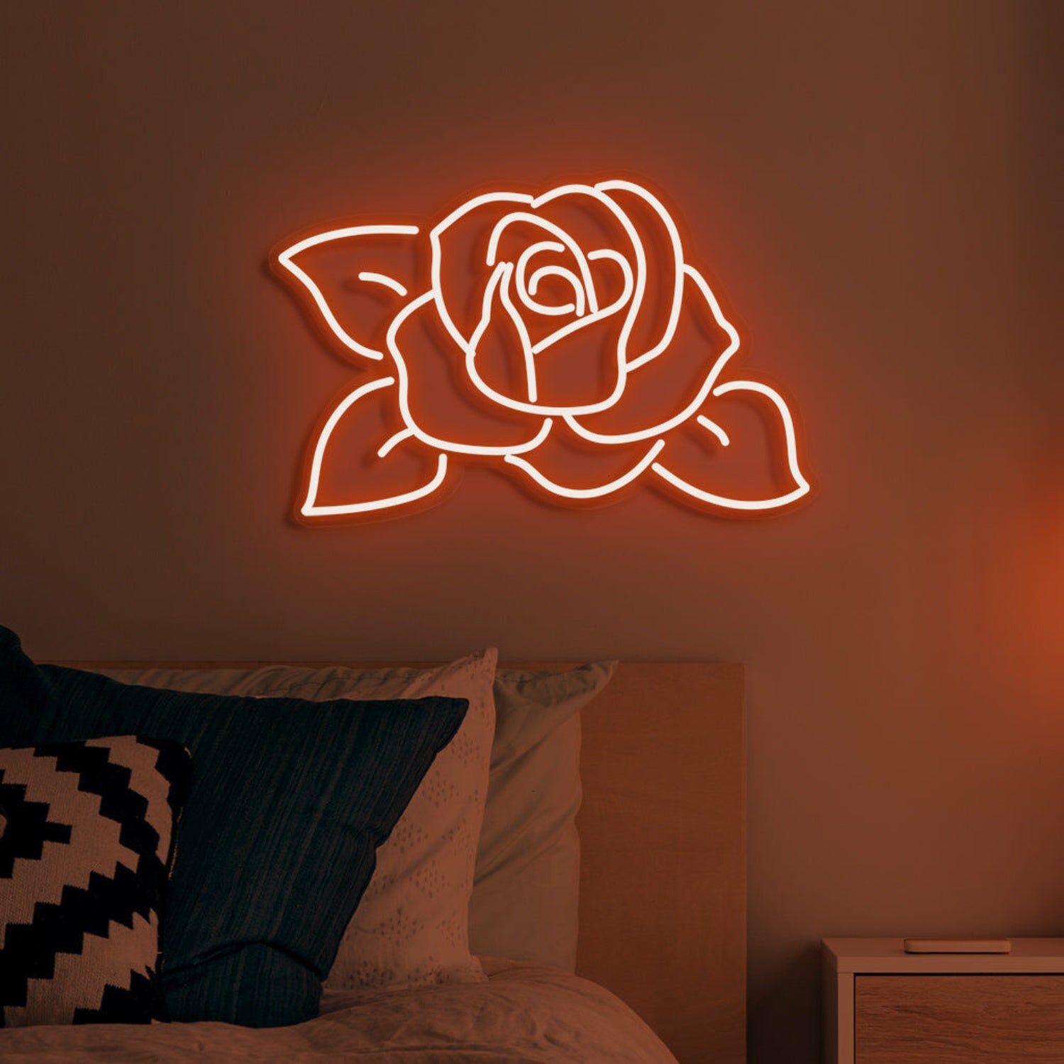 Rose Neon Romantic Bloom In Lustrous Light | Shineneon
