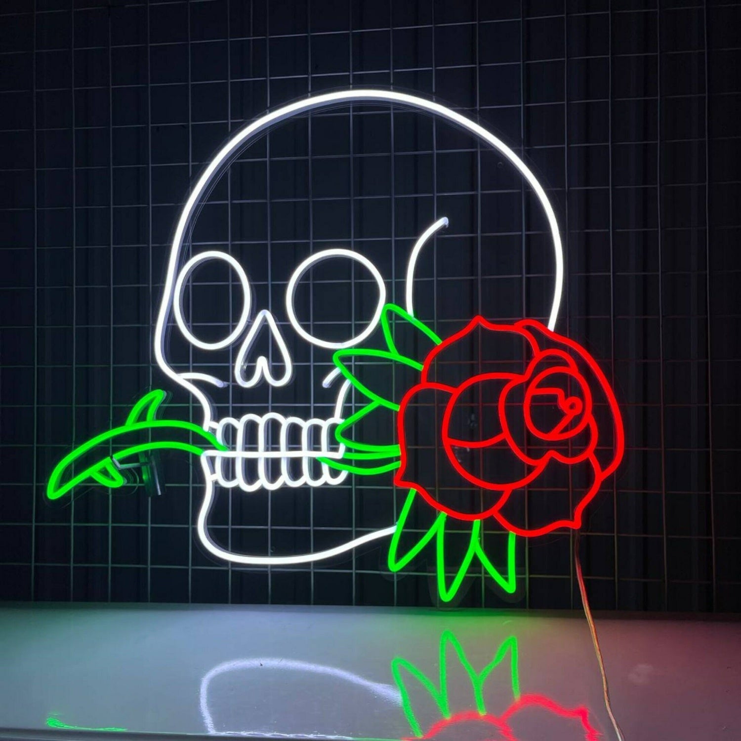 Rose Skull Head Led Neon Sign Christmas Deco | Shineneon