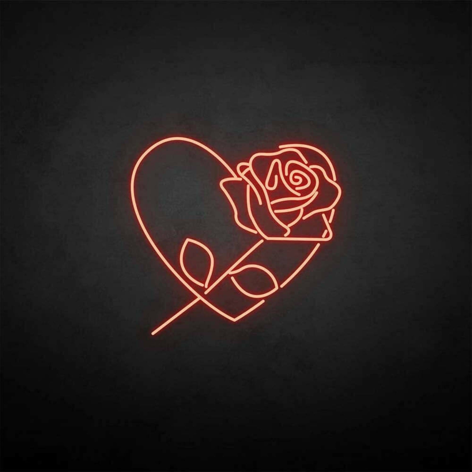 Rose With Heart Neon Sign | Shineneon