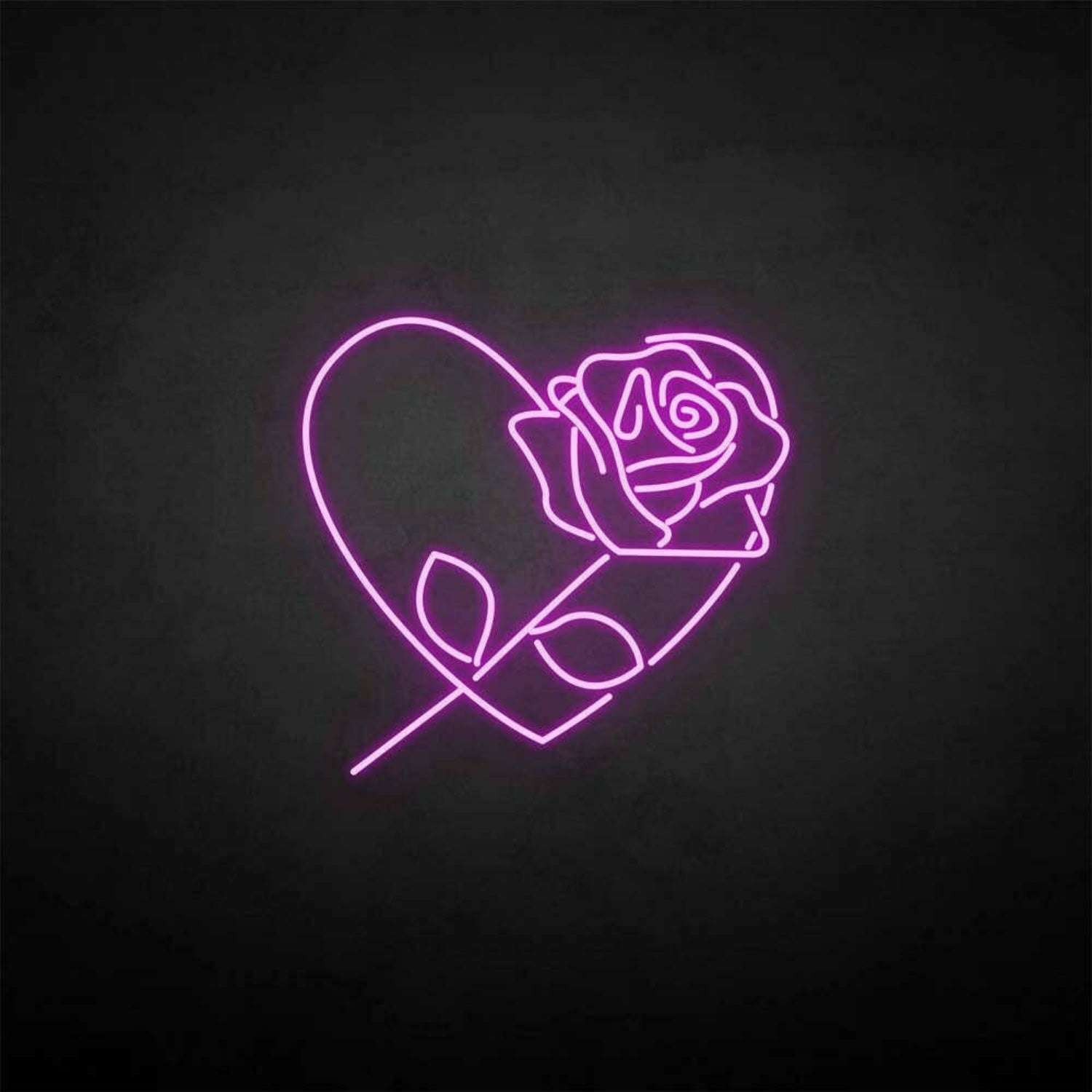 Rose With Heart Neon Sign | Shineneon