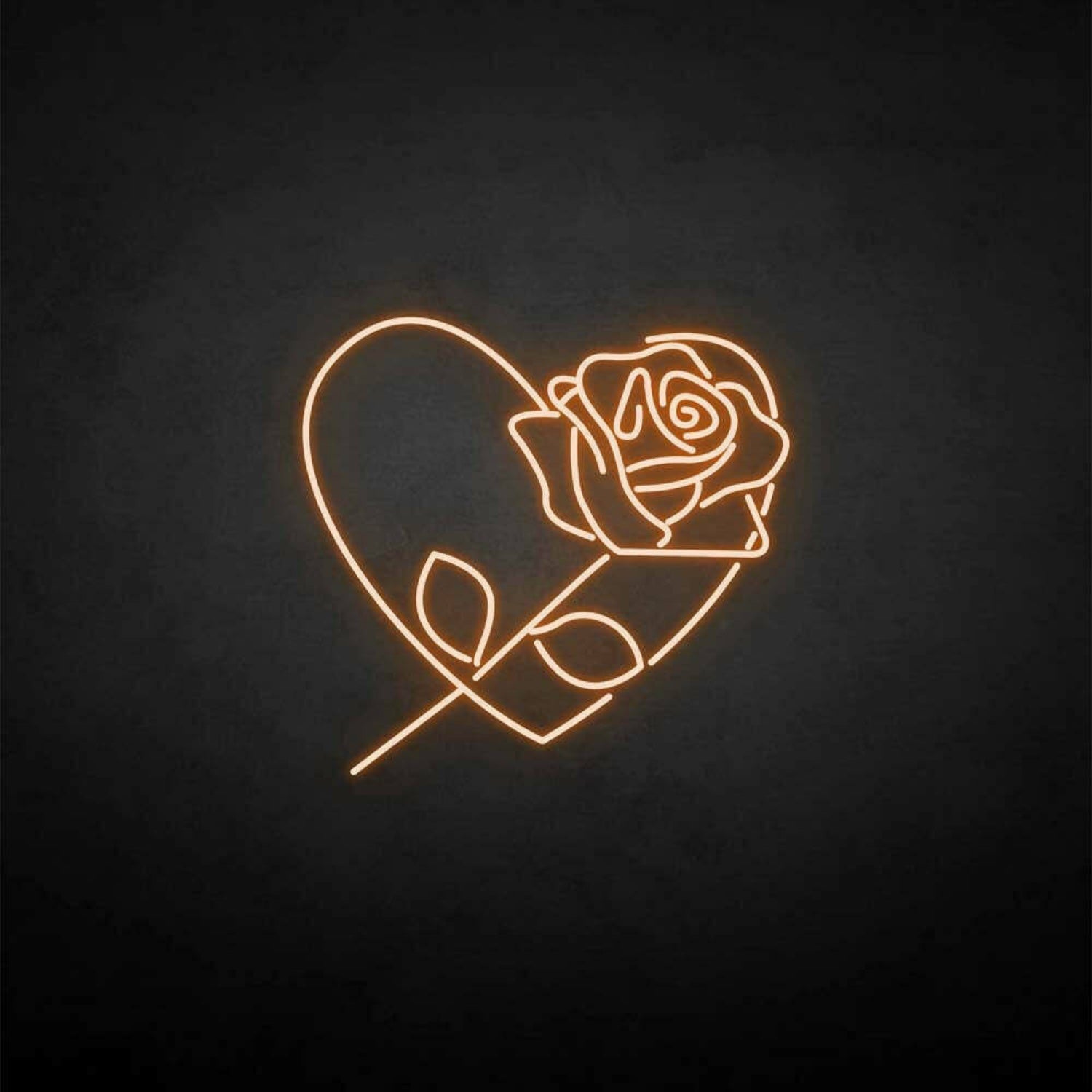 Rose With Heart Neon Sign | Shineneon