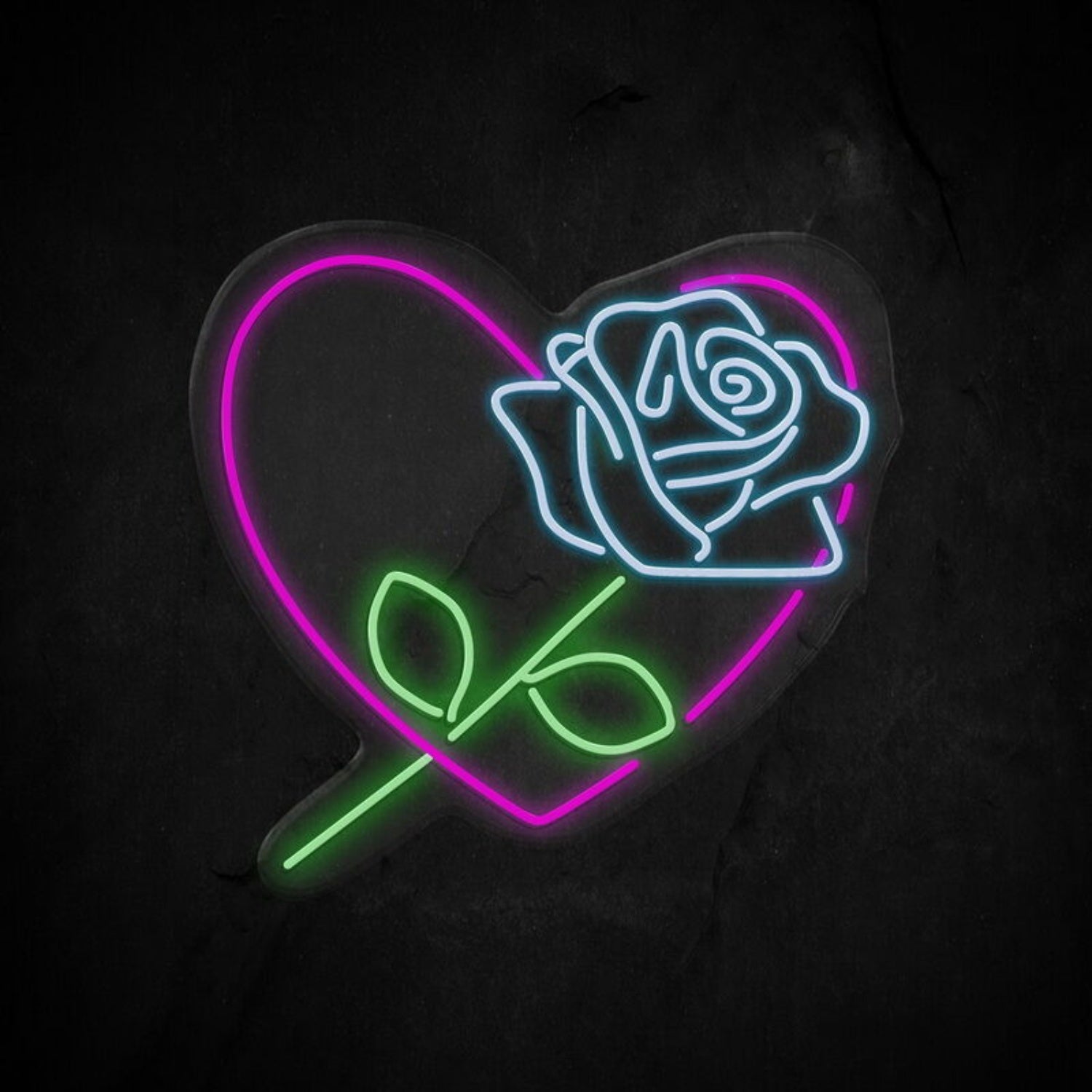 Rose X Heart Neon Sign | Shineneon