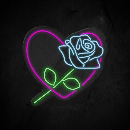 Rose X Heart Neon Sign | Shineneon