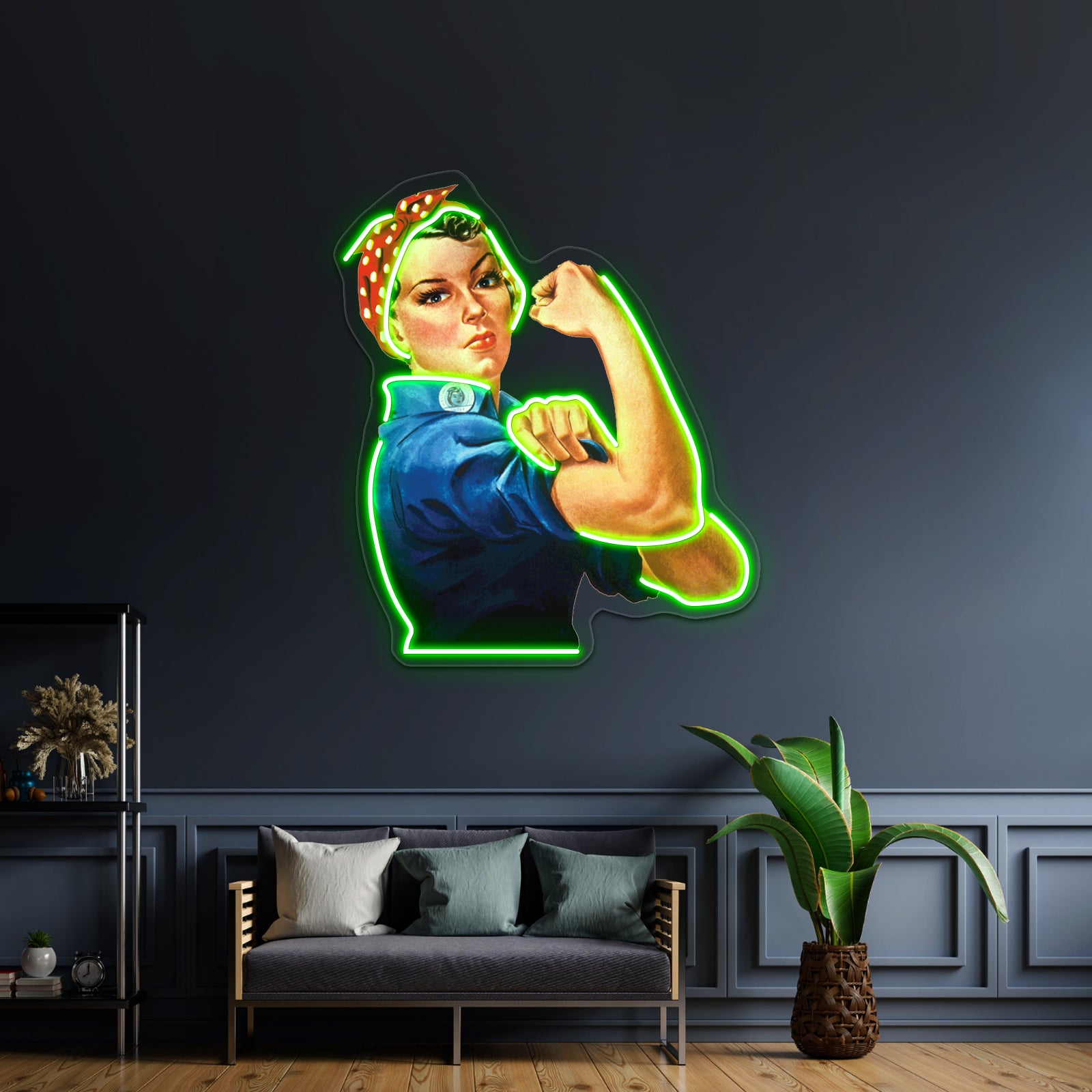 Rosie The Riveter By Bruce Ashman Baker Wall Artwork Neon Signs | Shineneon