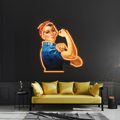 Rosie The Riveter By Bruce Ashman Baker Wall Artwork Neon Signs