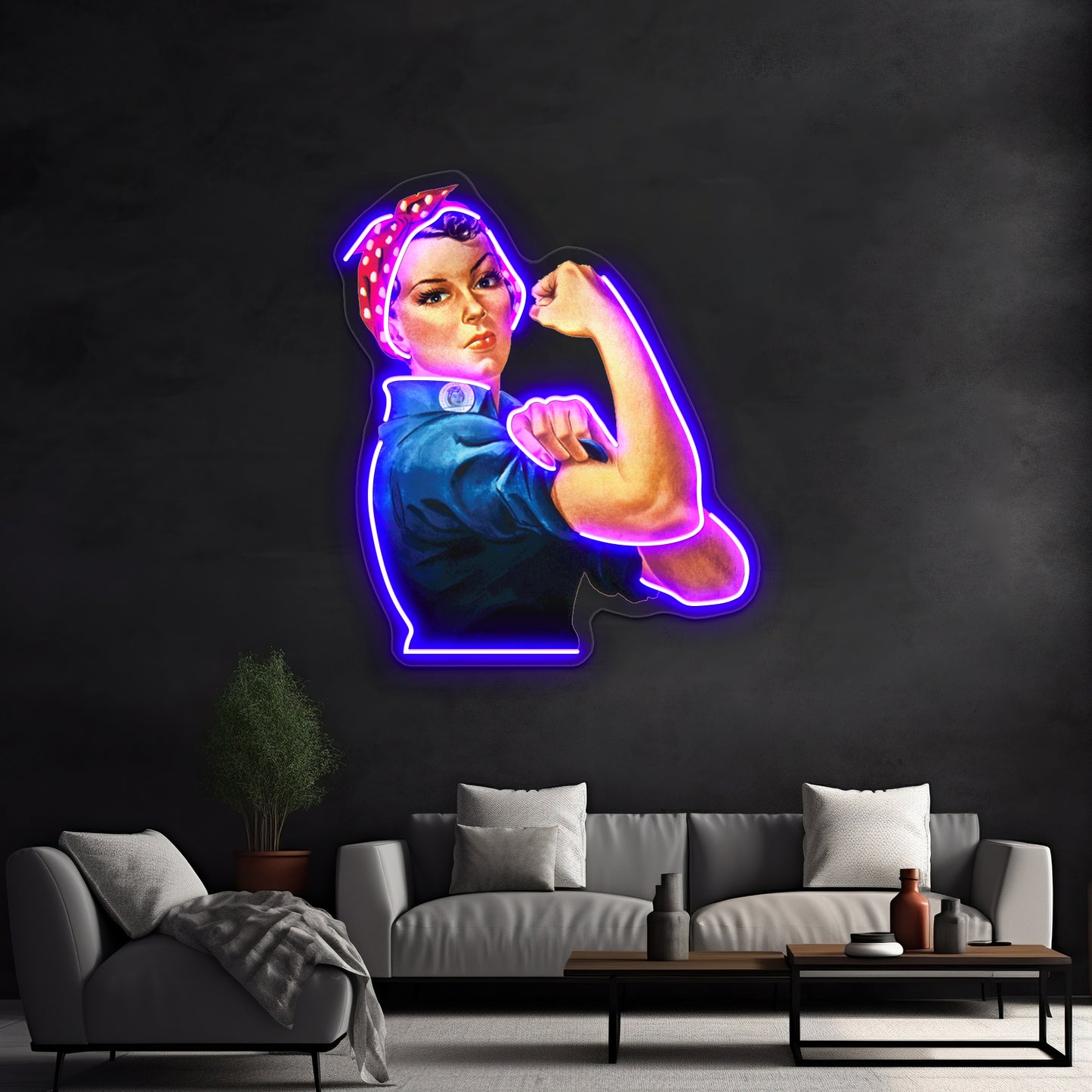 Rosie The Riveter By Bruce Ashman Baker Wall Artwork Neon Signs