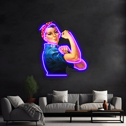 Rosie The Riveter By Bruce Ashman Baker Wall Artwork Neon Signs