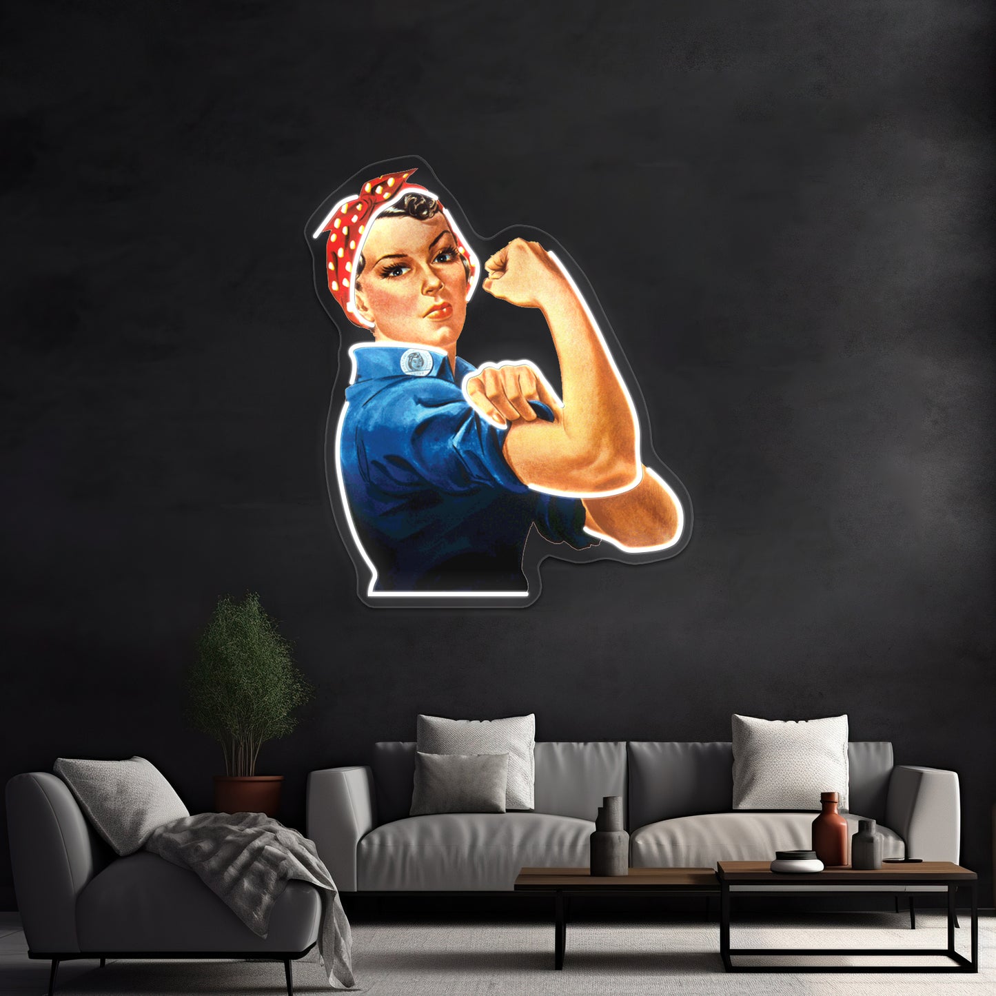 Rosie The Riveter By Bruce Ashman Baker Wall Artwork Neon Signs