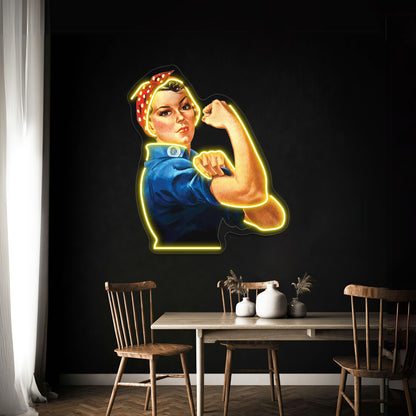 Rosie The Riveter By Bruce Ashman Baker Wall Artwork Neon Signs