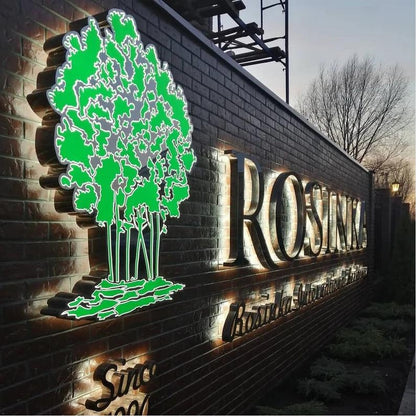 Rosinka International Village 3D Front And Back Lit Letters Metal Led Sign