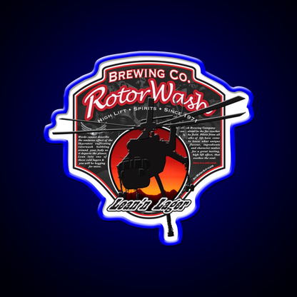 Rotorwash Brewing Co Leann Lager Skycrane Beer Bar Decor Led Neon Sign Rgb Color - LED neon sign view 5