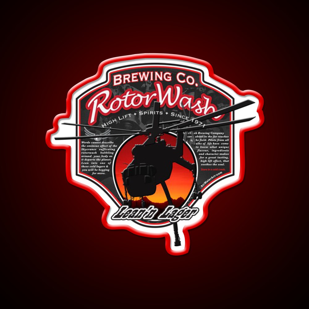 Rotorwash Brewing Co Leann Lager Skycrane Beer Bar Decor Led Neon Sign Rgb Color - LED neon sign view 10