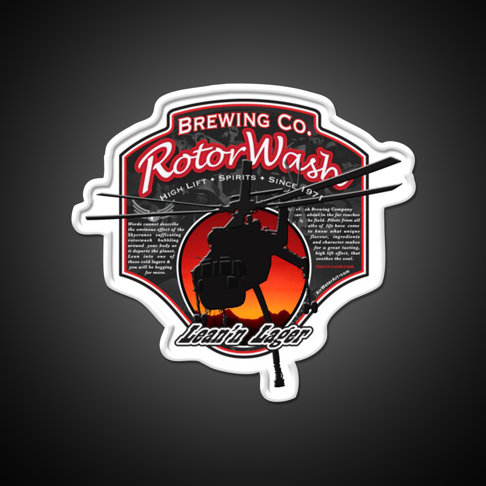 Rotorwash Brewing Co Leann Lager Skycrane Beer Bar Decor Led Neon Sign Rgb Color - LED neon sign view 11