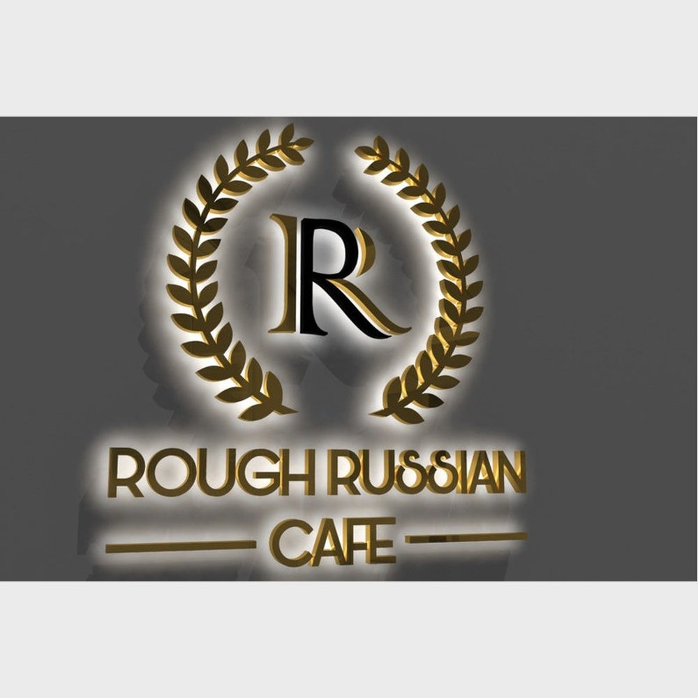 Rough Russian Cafe 3D Backlit Channel Letters Led Light Sign