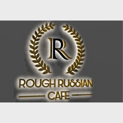 Rough Russian Cafe 3D Backlit Channel Letters Led Light Sign