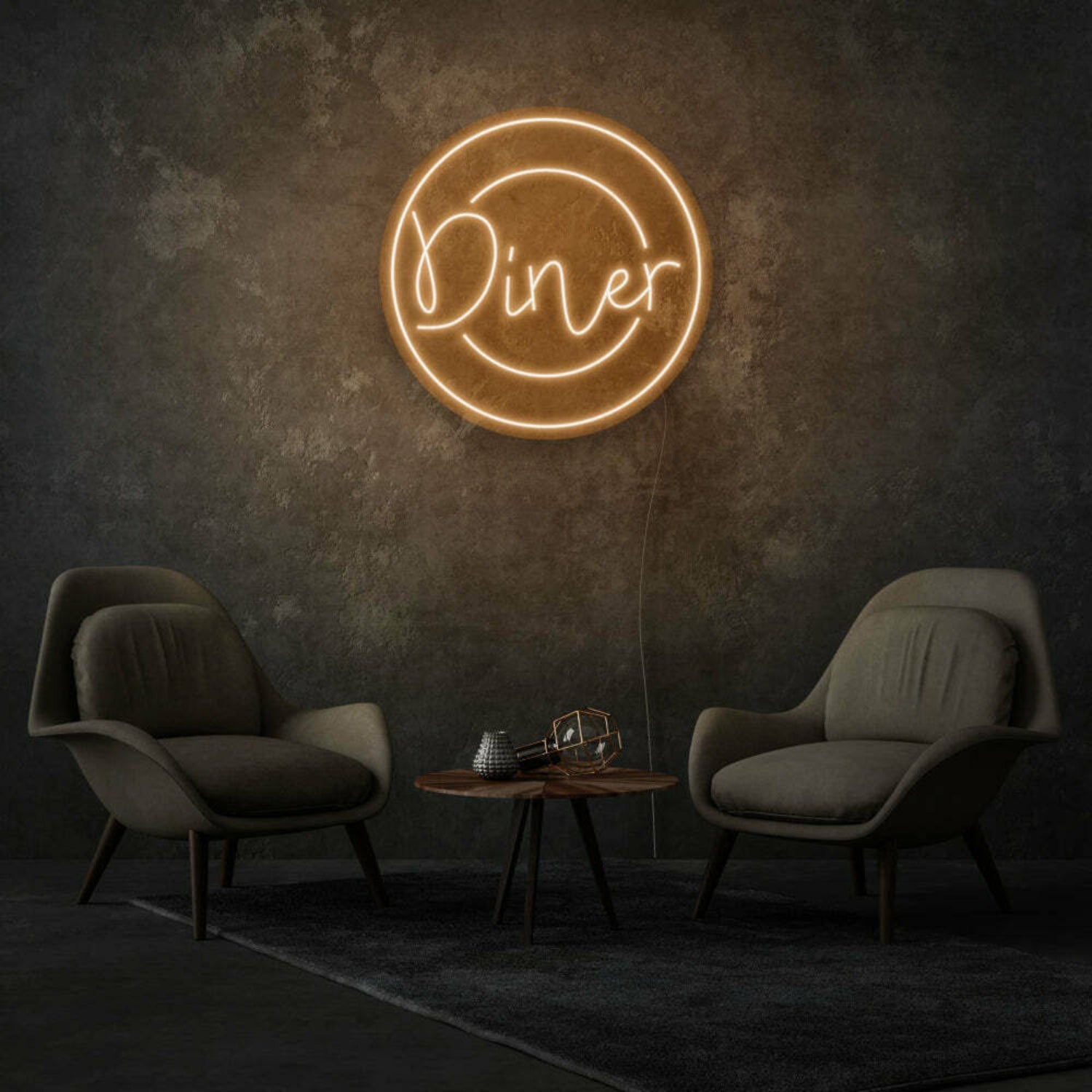 Round Diner Neon Welcoming Circular Design | Shineneon