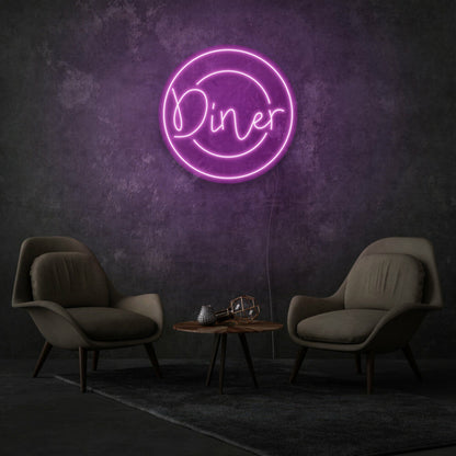 Round Diner Neon Welcoming Circular Design | Shineneon