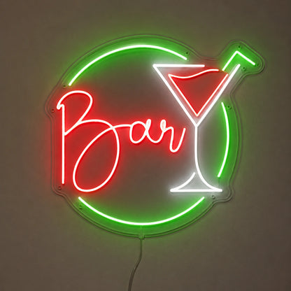 Round Martini Bar Neon Sign LED Neon Sign main product image