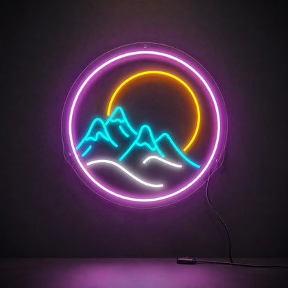 Round Mountain Sunset Neon Sign LED Neon Sign high-converting product image