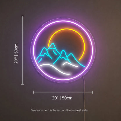 Round Mountain Sunset Neon Sign LED Neon Sign size image