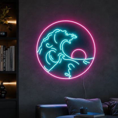 Round Sea Sunset Neon Sign LED Neon Sign high-converting product image