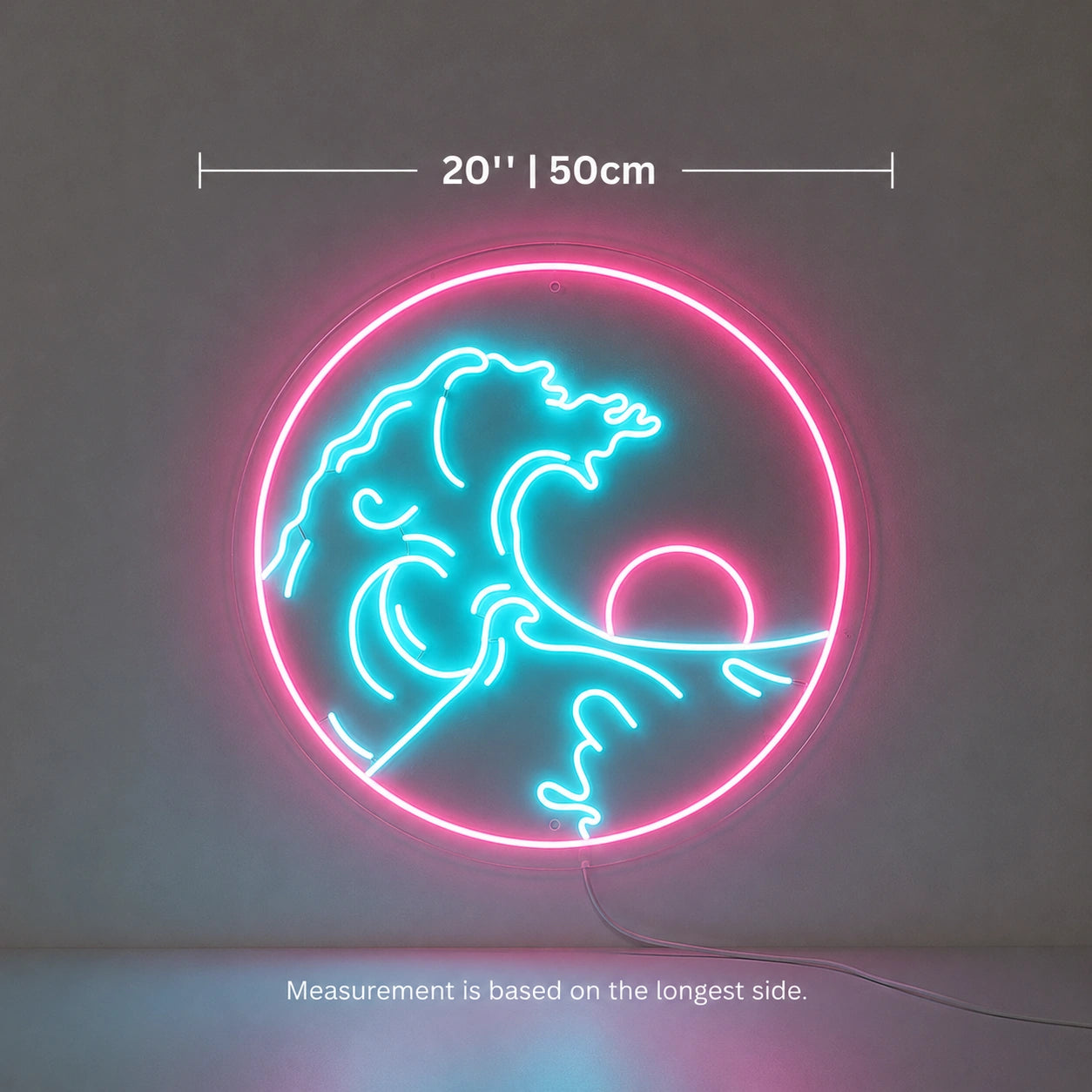 Round Sea Sunset Neon Sign LED Neon Sign size image