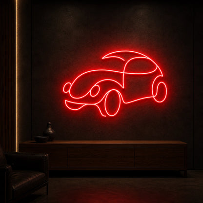 Rounded Vintage Car LED Neon Sign Garage Man Cave Neon Sign high-converting product image