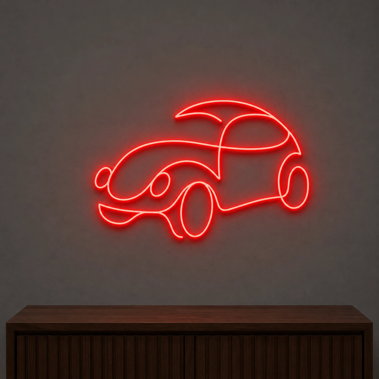 Rounded Vintage Car LED Neon Sign Garage Man Cave Neon Sign size image