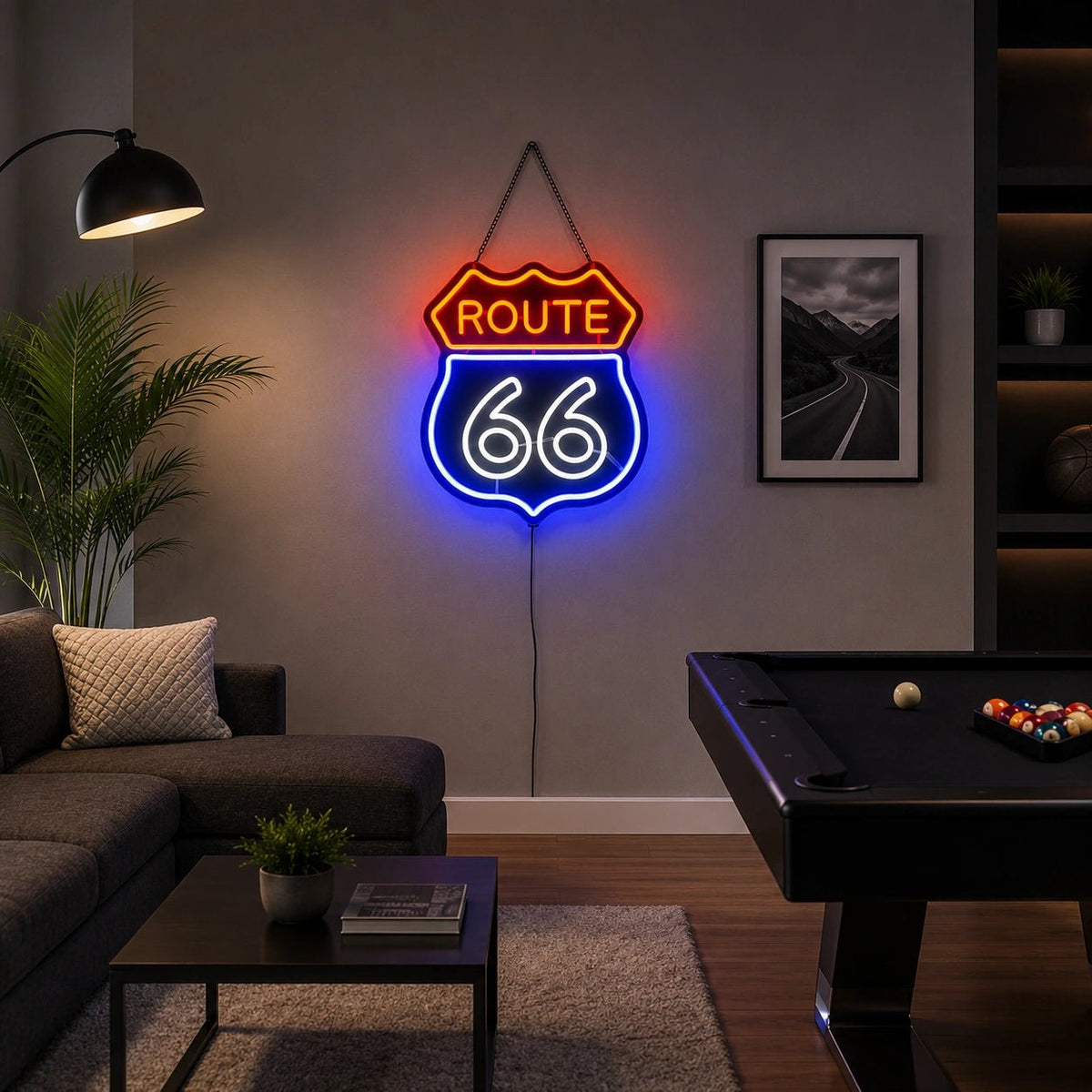 Route 66 Highway Shield LED Neon Sign - Shineneon