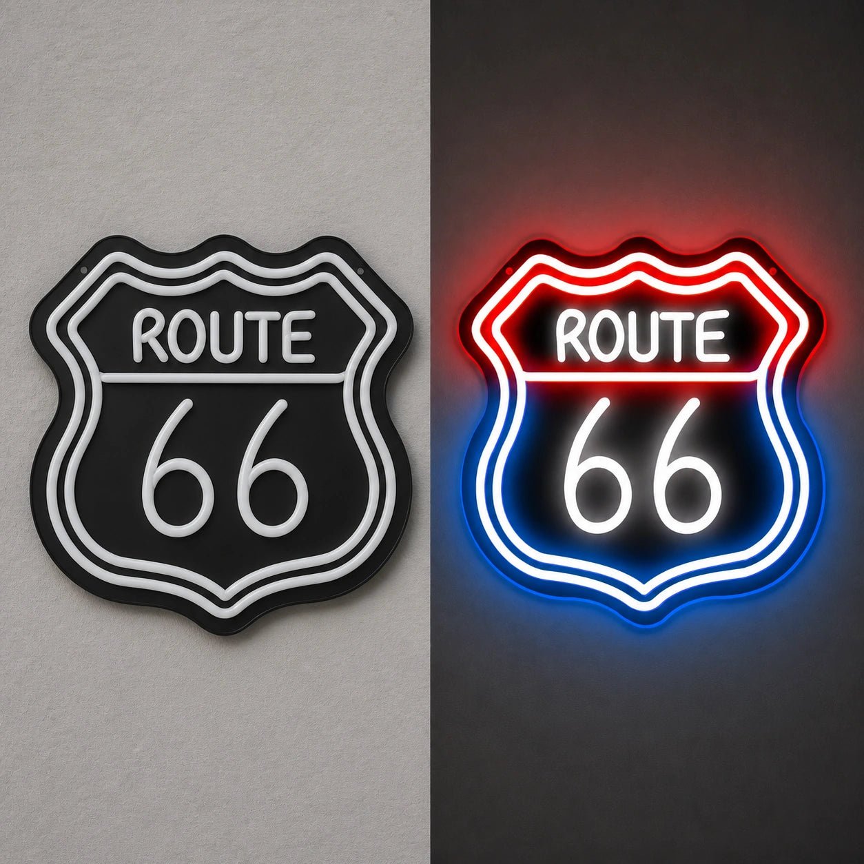 Route 66 Highway Shield Vintage LED Neon Sign - Shineneon