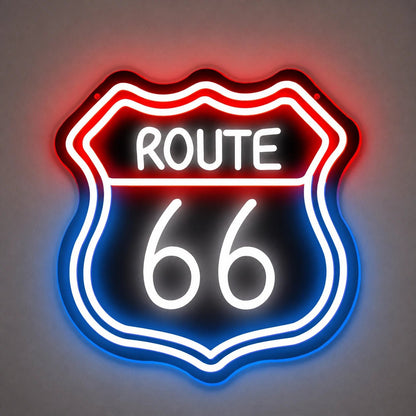 Route 66 Highway Shield Vintage LED Neon Sign - Shineneon