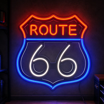 Route 66 Shield LED Neon Sign main product image