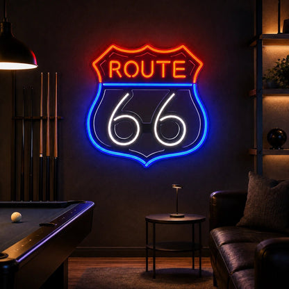 Route 66 Shield LED Neon Sign - Shineneon