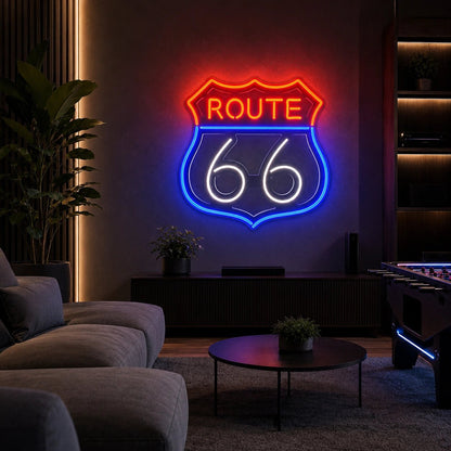 Route 66 Shield LED Neon Sign - Shineneon