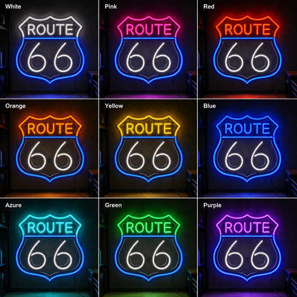 Route 66 Shield LED Neon Sign - Shineneon