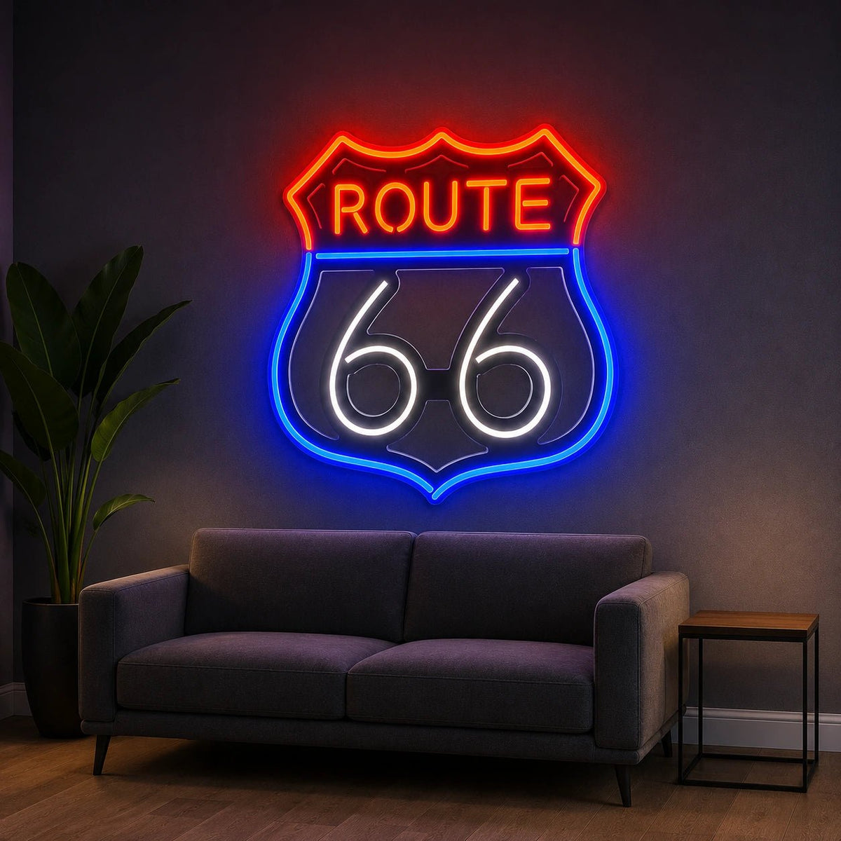 Route 66 Shield LED Neon Sign - Shineneon