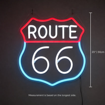 Route Sixty Six Neon Sign LED Neon Sign size image