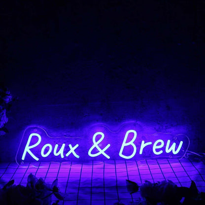 Roux And Brew Blue Led Neon Sign - Shineneon