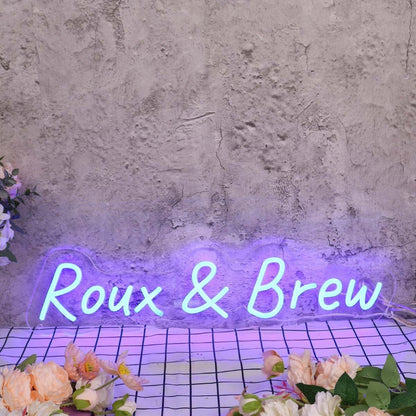 Roux And Brew Blue Led Neon Sign - Shineneon