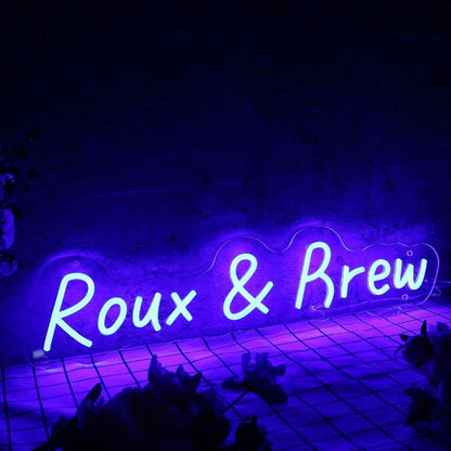 Roux And Brew Blue Led Neon Sign - Shineneon