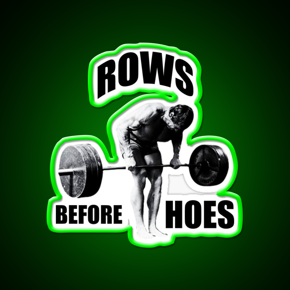 Rows Before Hoes Gym Fitness Led Neon Sign Rgb Color